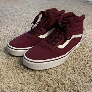 Burgundy High Top Vans